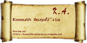Kossuth Aszpázia névjegykártya